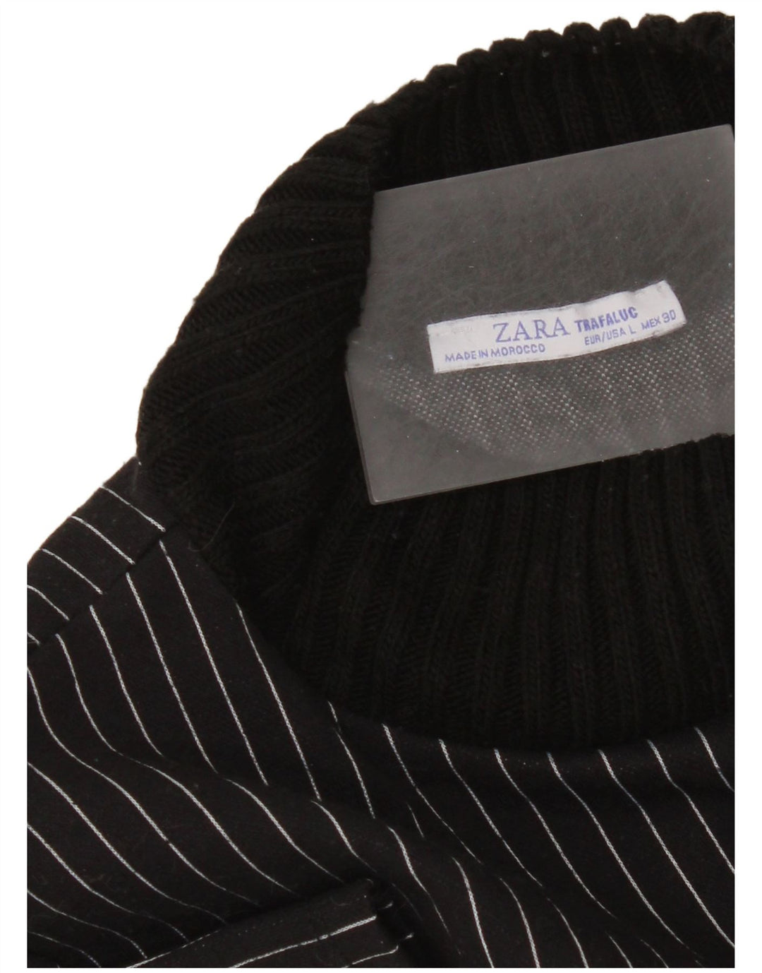 Abito a trapezio da donna Zara UK 16 grande gessato nero