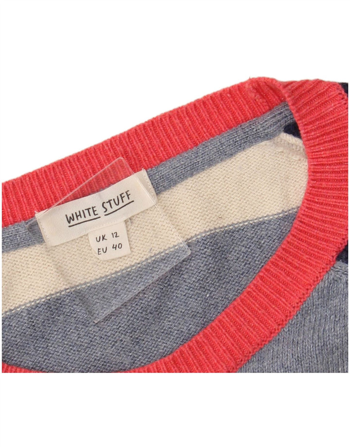 WHITE STUFF Maglione da donna con scollo a barchetta UK 12 Medio multicolore