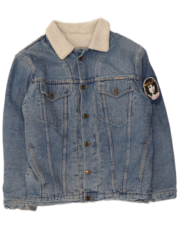 Romano Mens Sherpa Denim Jacket UK 42 XL Blue Polyester