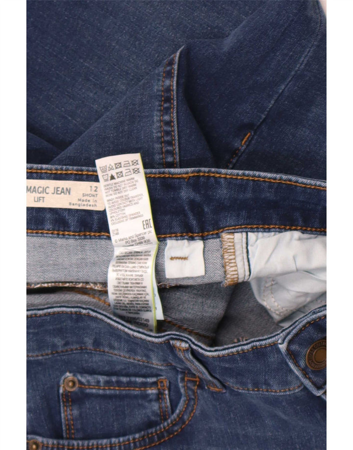Marks & Spencer Donna The Magic Slim Jeans UK 12 Medio W30 L30 Blu