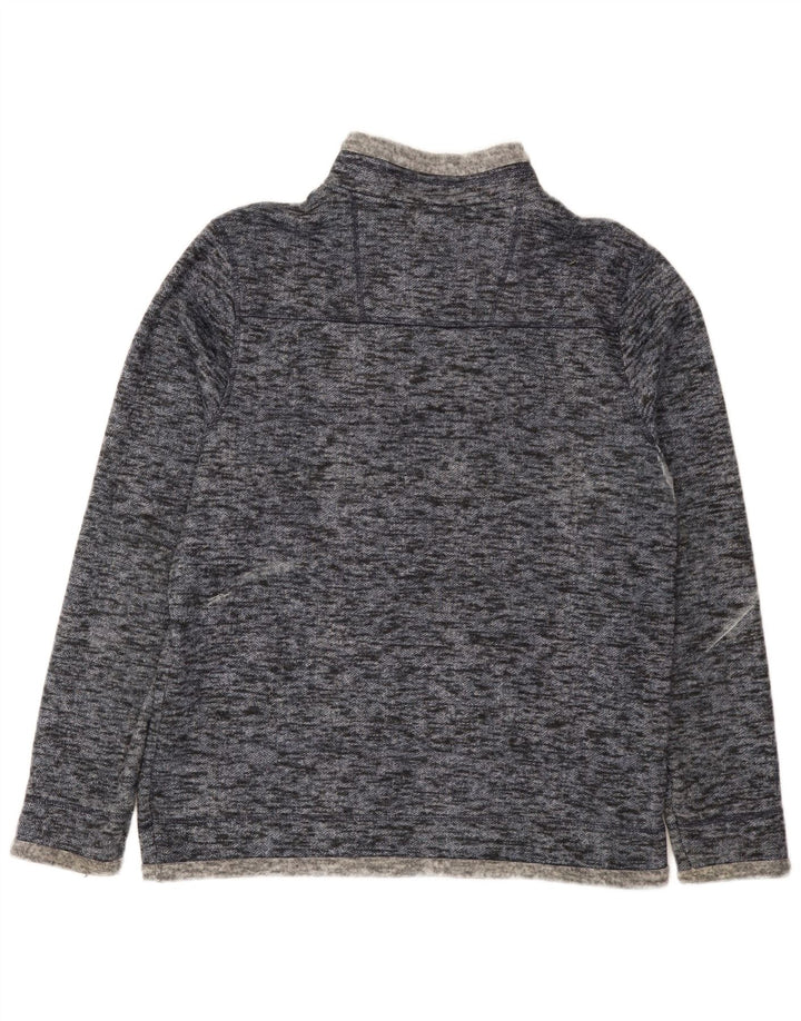 Felpa da uomo con collo con zip Weird Fish, poliestere chiazzato blu medio