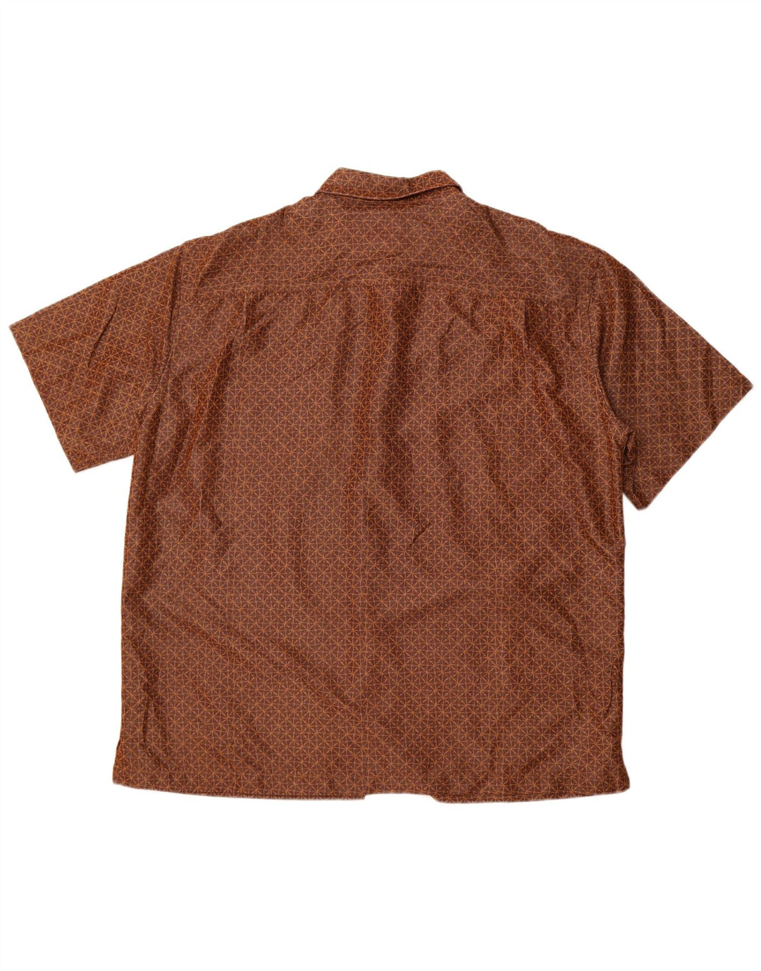 DOCKERS Camicia a maniche corte da uomo XL Rayon geometrico marrone