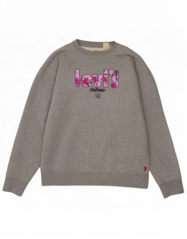 Felpa grafica da uomo Levi's, piccola, in cotone grigio
