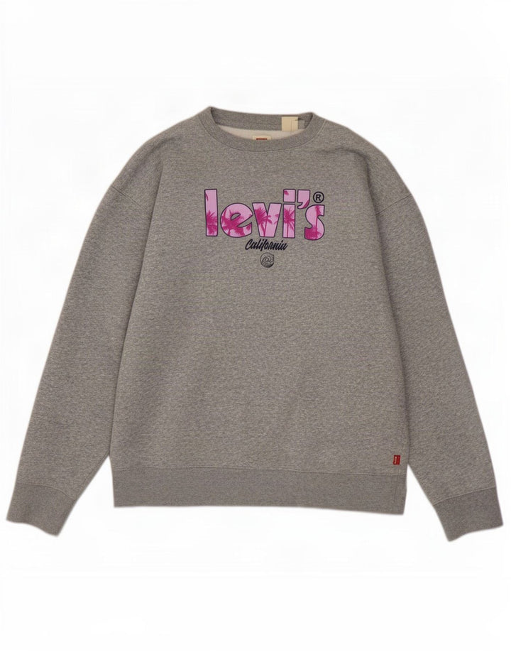 Felpa grafica da uomo Levi's, piccola, in cotone grigio