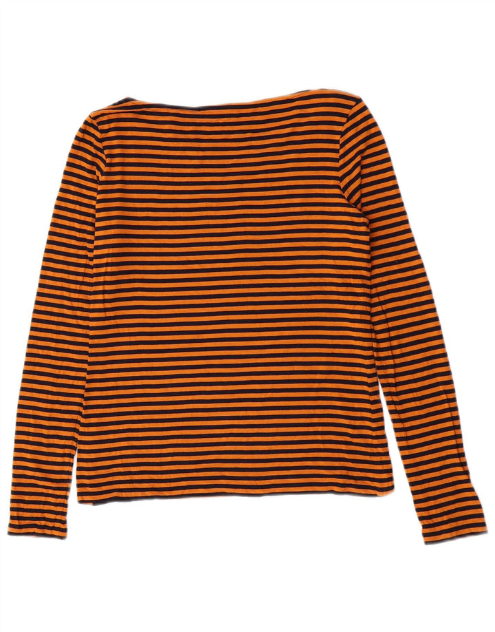 Top da donna a maniche lunghe Hobbs UK 12 viscosa a righe arancioni medie