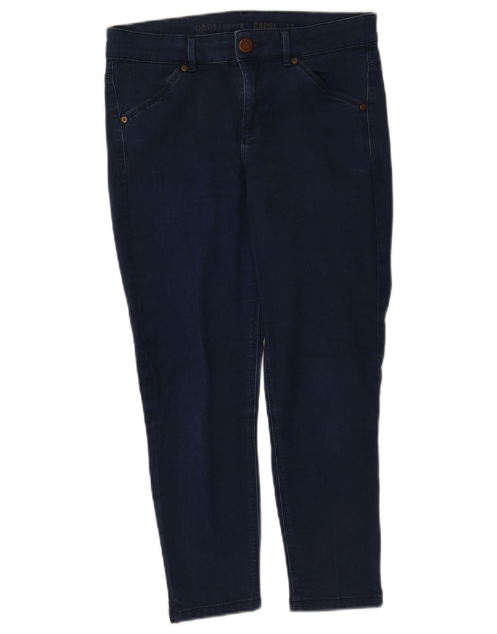 Jeans Capri da donna Oasis UK 12 medio W28 L22 cotone blu navy