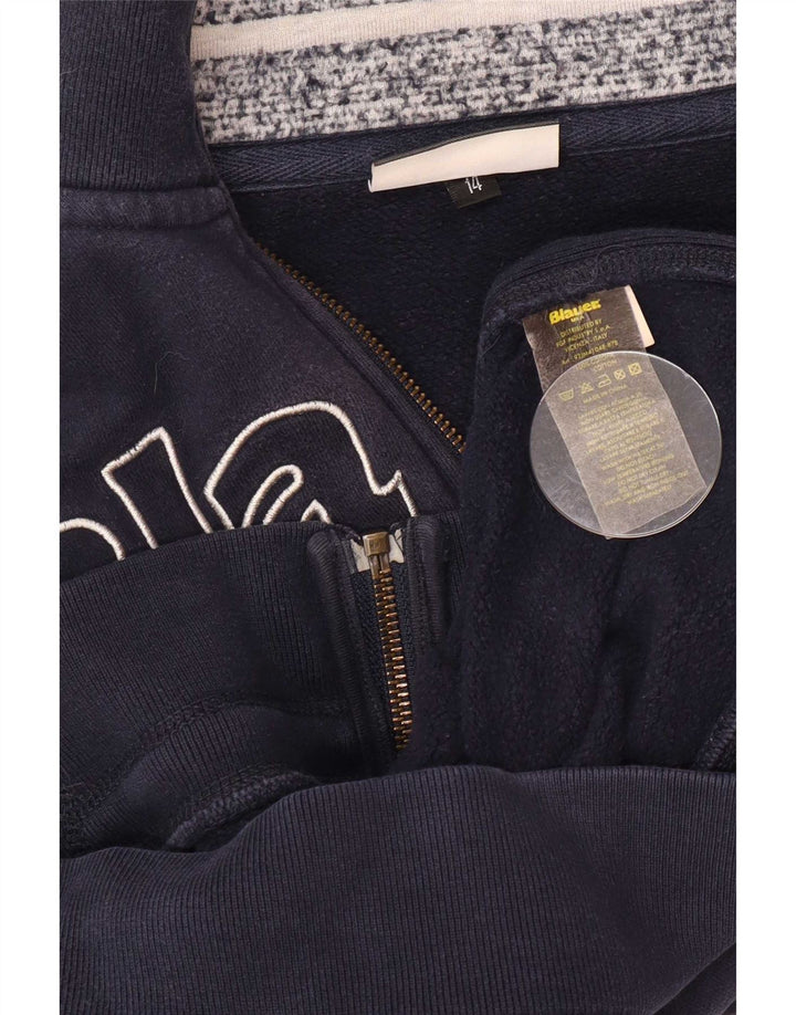 Blauer Giacca da ginnastica da donna con grafica Top Jacket UK 14 Large Blu Navy in cotone