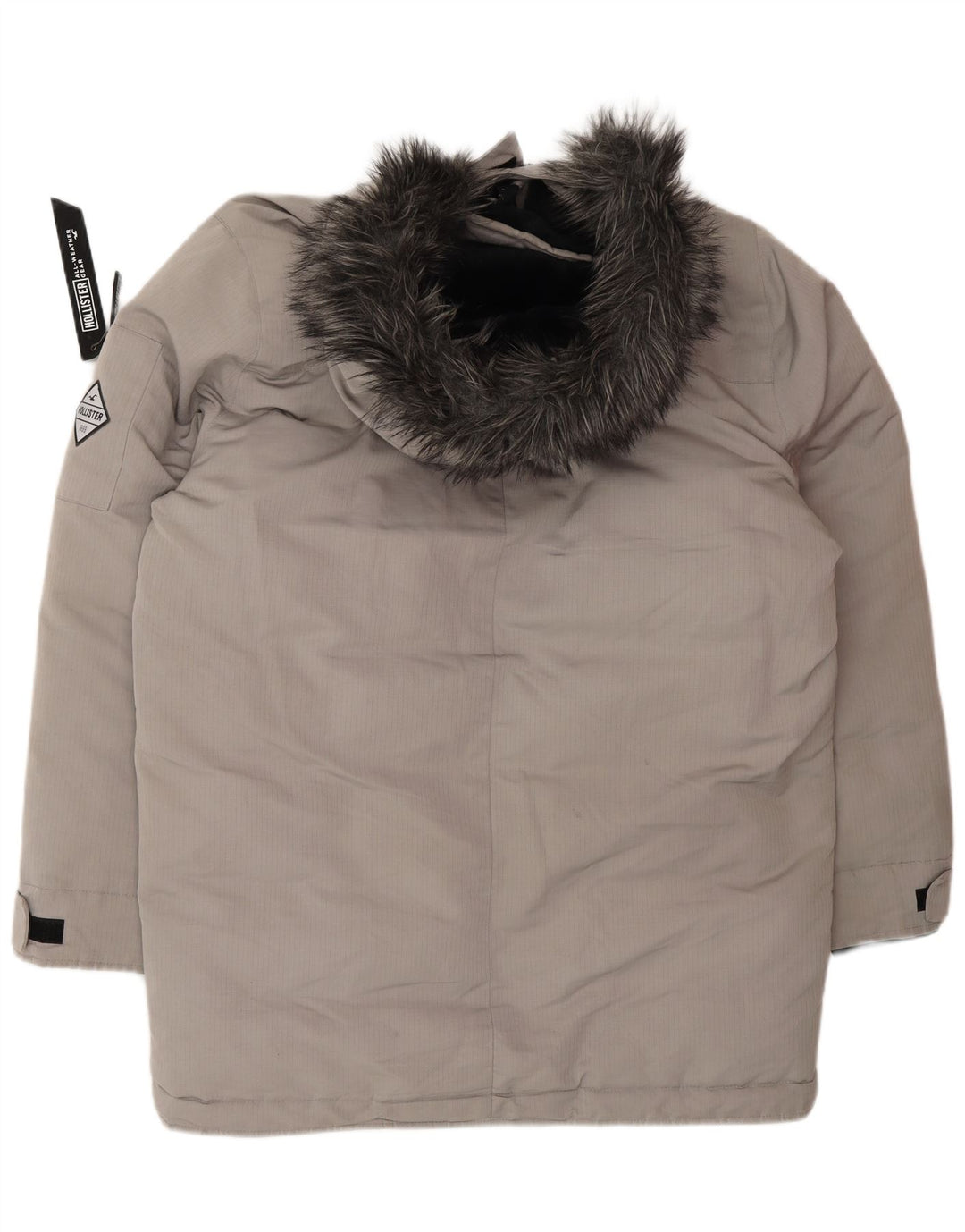 Giacca imbottita con cappuccio da uomo HOLLISTER UK 40 grande poliestere grigio