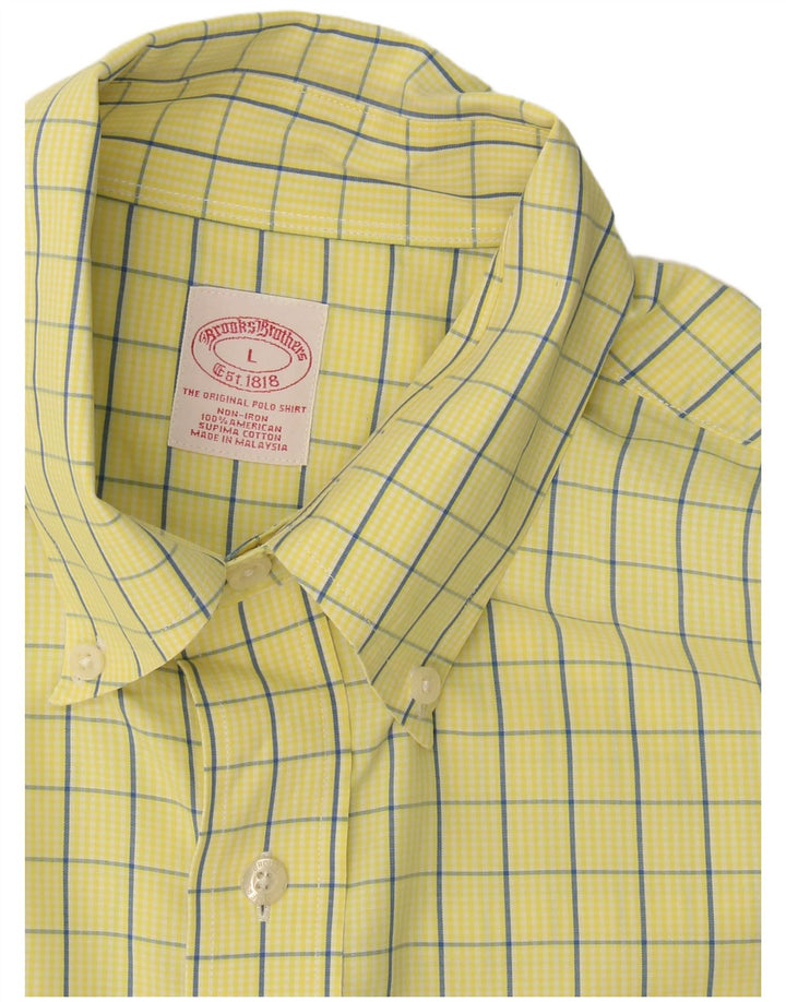 Camicia da uomo Brooks Brothers in cotone a quadri gialli grandi