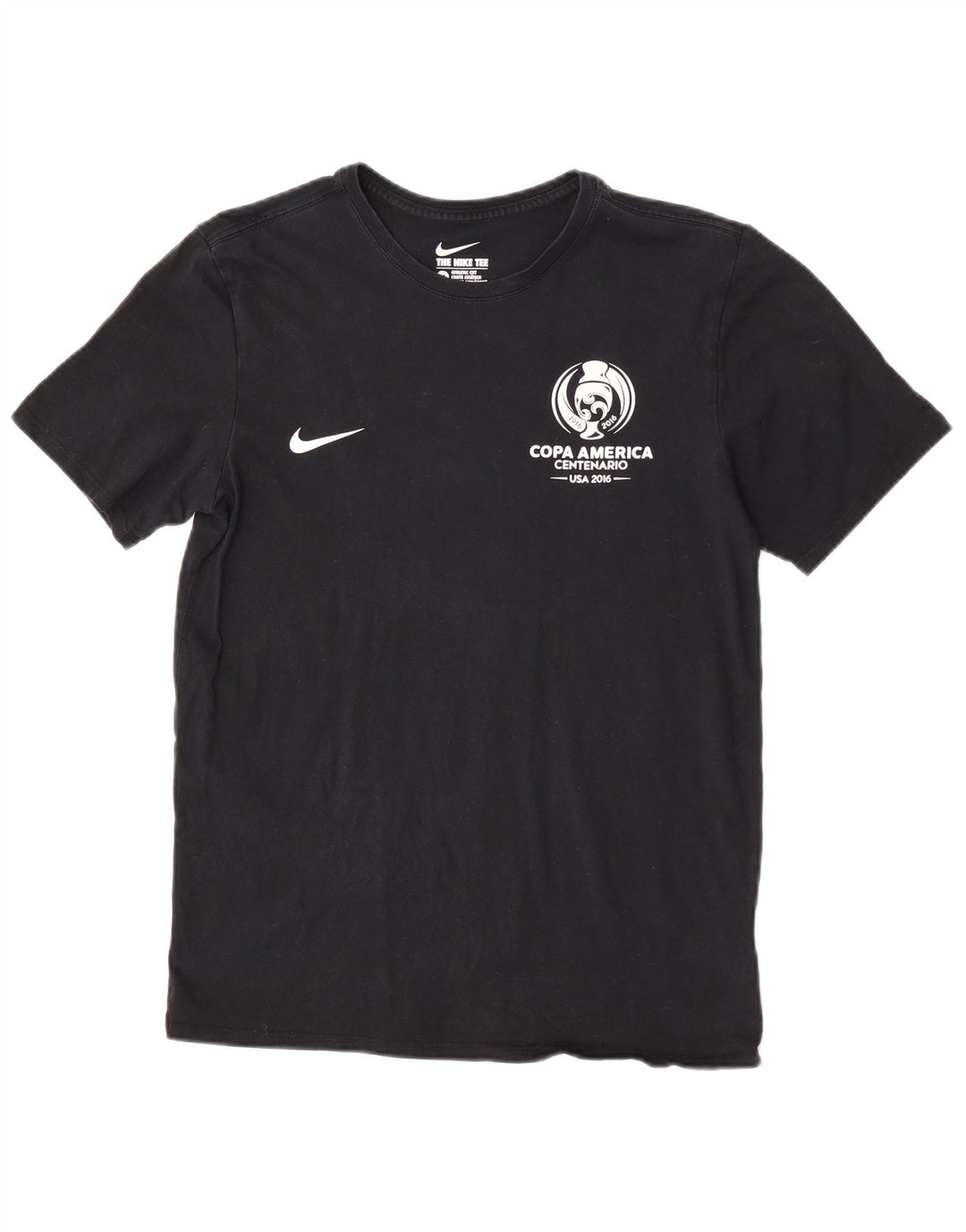 T-shirt grafica Nike da uomo con taglio atletico, cotone medio nero