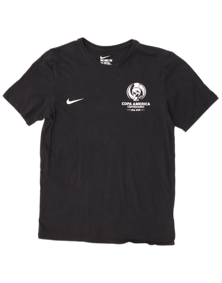 T-shirt grafica Nike da uomo con taglio atletico, cotone medio nero