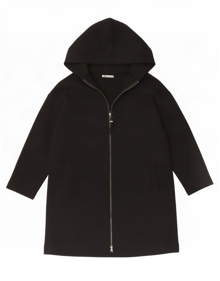 Maglione cardigan oversize lungo da donna Zara UK 14 cotone nero medio