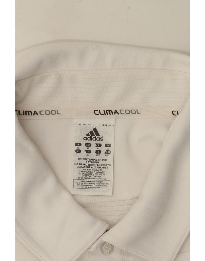 Polo Adidas Climacool da uomo XL in poliestere bianco