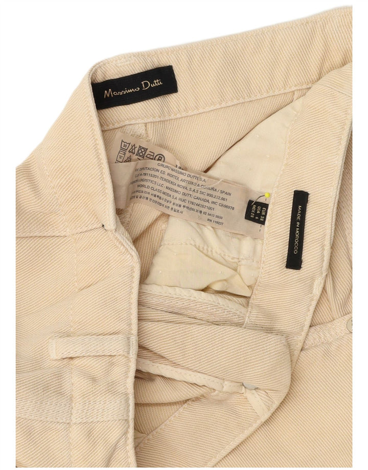 Pantaloni cropped da donna Massimo Dutti EU 38 Small W28 L24 Lyocell beige