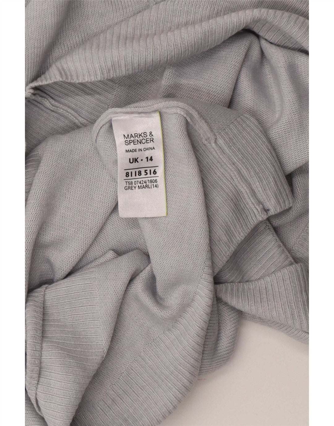 Maglione maglione con scollo a barca da donna Marks & Spencer UK 14 grande grigio