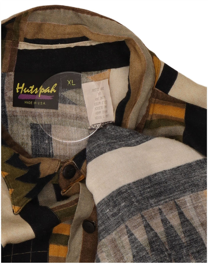 Camicia da uomo Hutspah XL Rayon geometrico multicolore