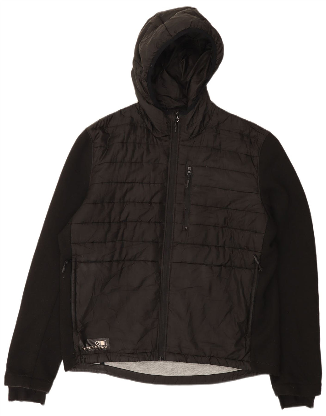 Giacca imbottita con cappuccio da uomo Zara UK 40 grande cotone nero