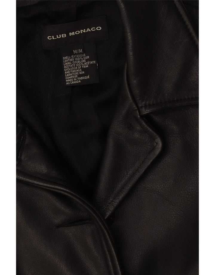 Giacca in pelle da donna Club Monaco UK 14 Pelle nera media
