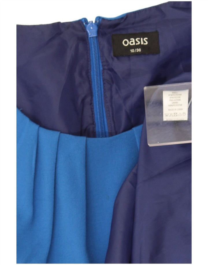 Abito a trapezio senza maniche da donna Oasis UK 10 piccolo poliestere blu