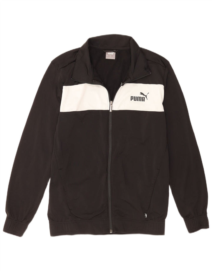 PUMA Mens Tracksuit Top Jacket Small Black Colourblock Polyester