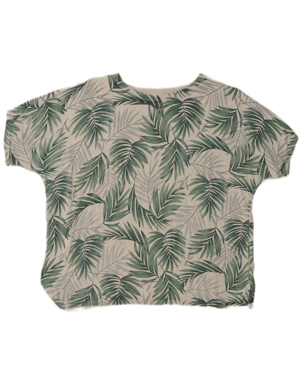 T-shirt da donna Fat Face Top UK 12 Cotone floreale verde medio