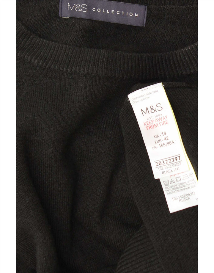 Maglione maglione girocollo da donna Marks & Spencer UK 14 acrilico nero medio