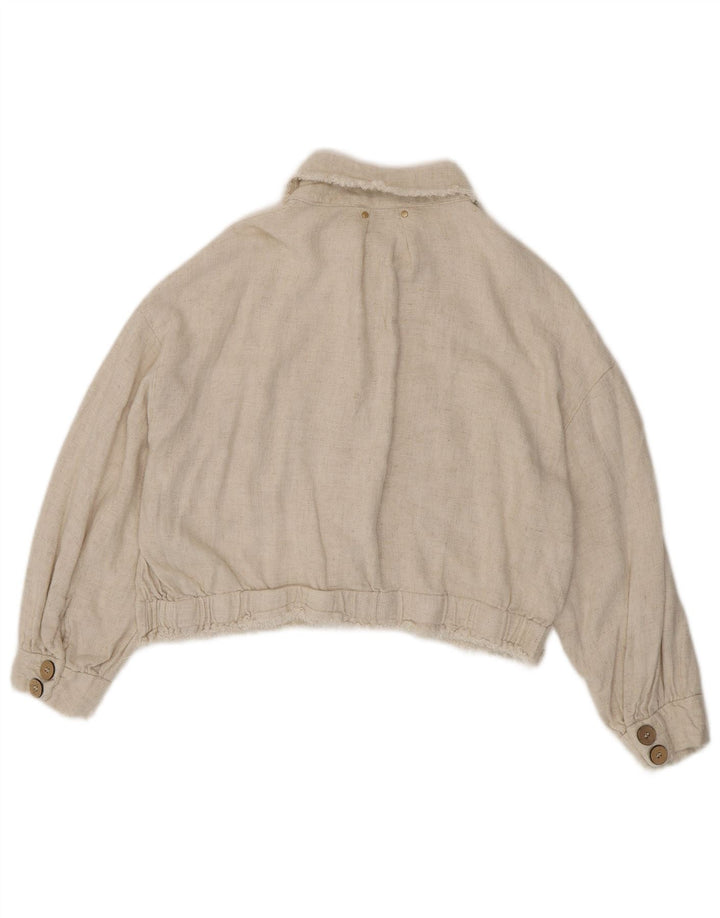 Giacca corta da donna Zara con camicia UK 14 Viscosa beige medio