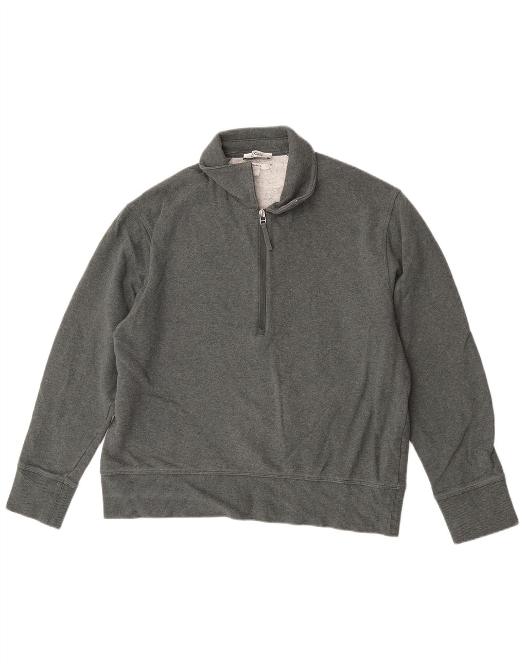 Felpa Cos da uomo rilassata con zip e collo, in cotone verde medio