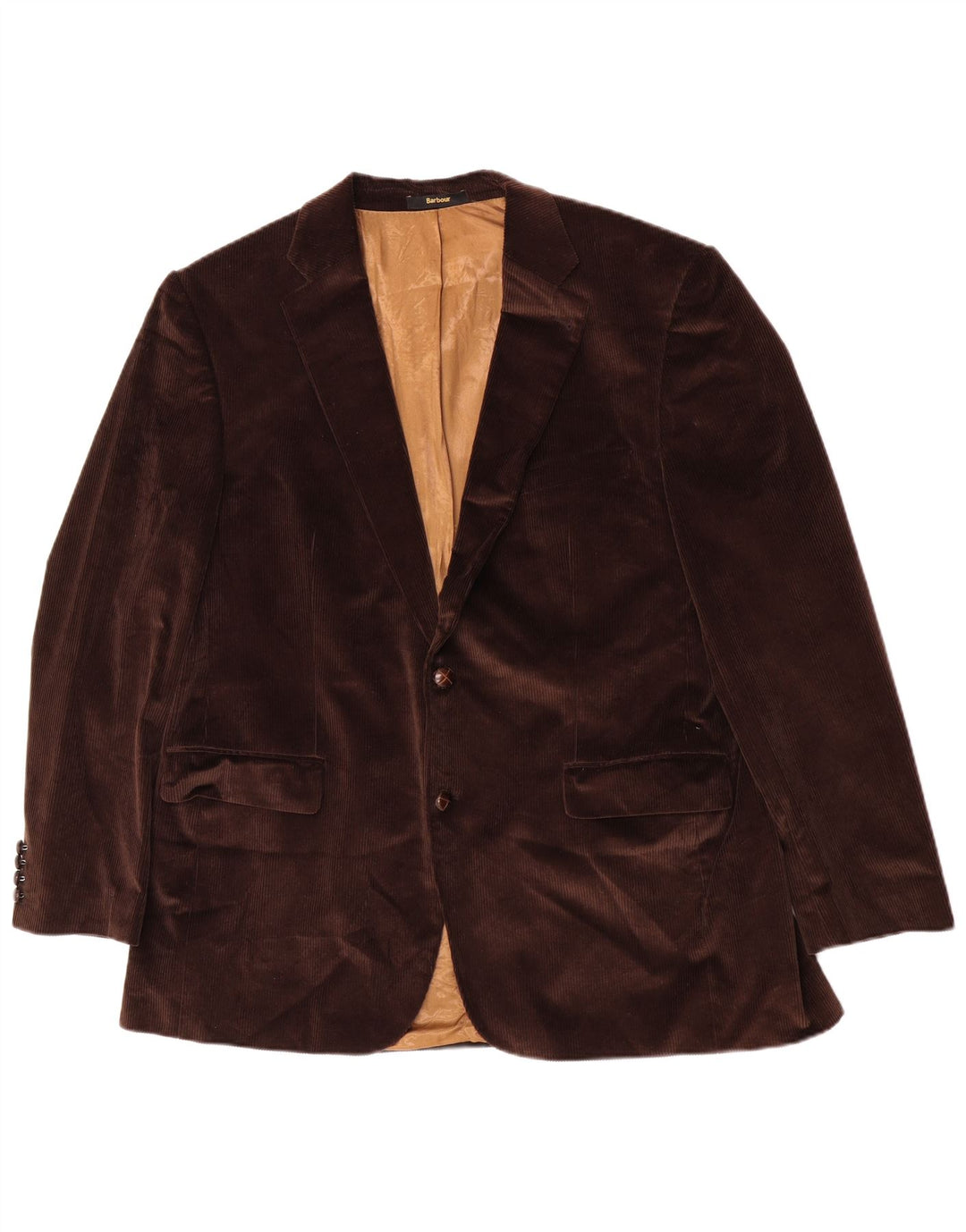 Barbour Giacca da uomo in velluto a coste a 2 bottoni IT 56 3XL Cotone marrone