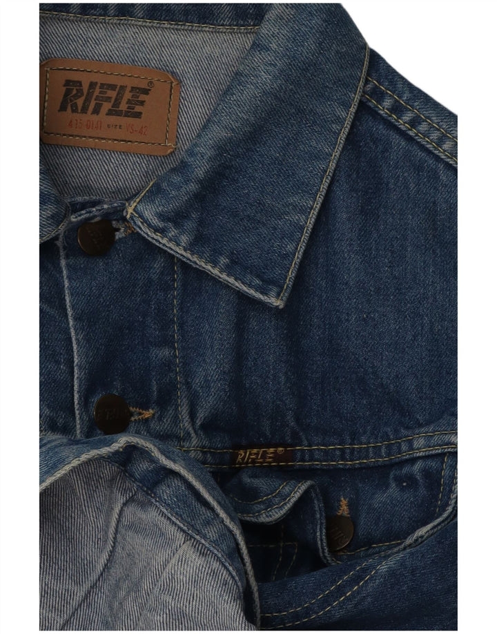 Giacca Jeans Donna Rifle IT 42 Blu Medio Cotone