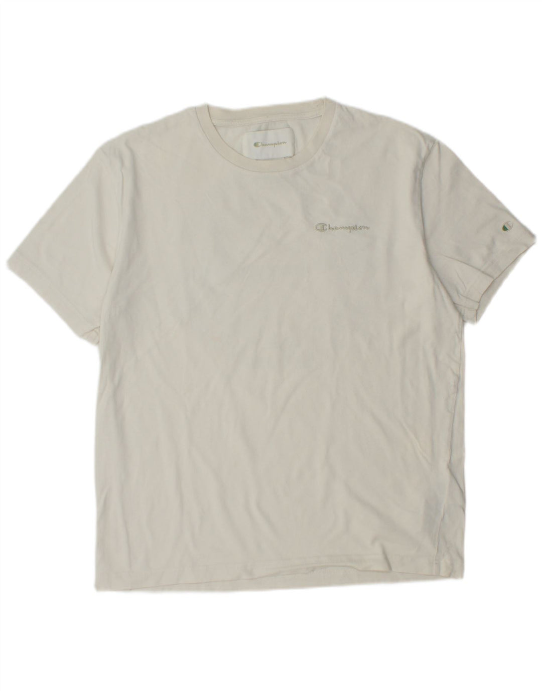 T-shirt grafica da uomo CHAMPION Top grande in cotone bianco