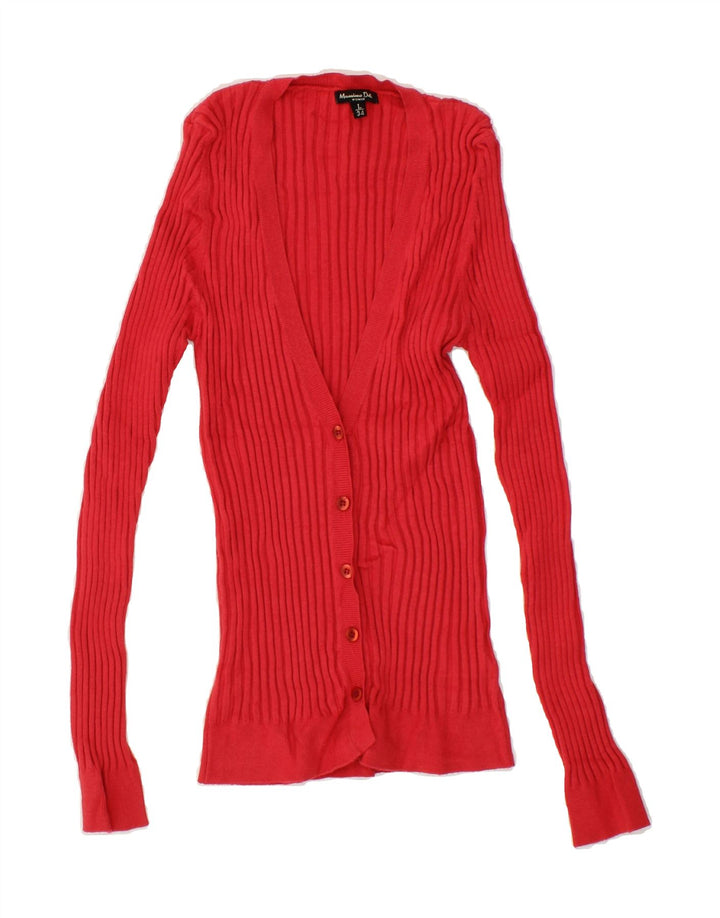 MASSIMO DUTTI Womens Oversized Longline Cardigan Sweater UK 14 Large Red Vintage Massimo Dutti and Second-Hand Massimo Dutti from Messina Hembry 