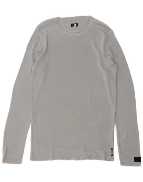 Armani Jeans Top Uomo Manica Lunga Large in Cotone Grigio