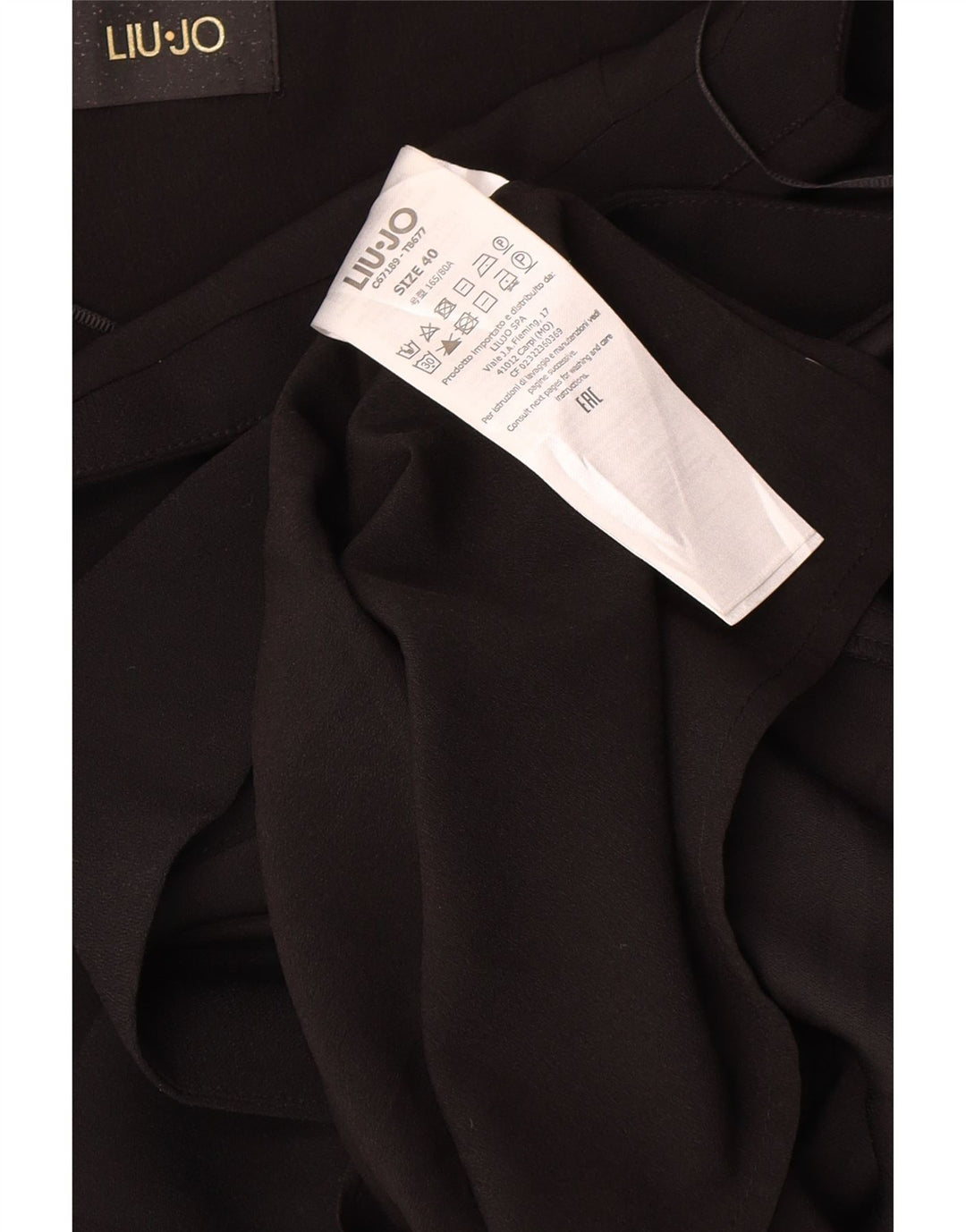 Abito Donna Liu Jo a Trapezio Senza Maniche IT 40 Small Nero Poliestere
