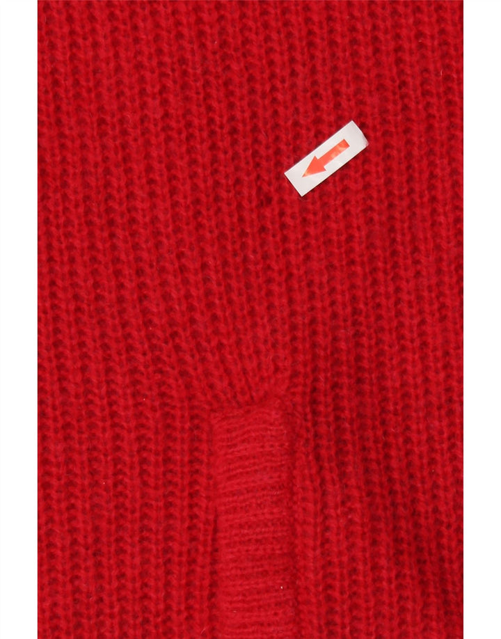 Maglione cardigan da donna vintage UK 16 grande rosso