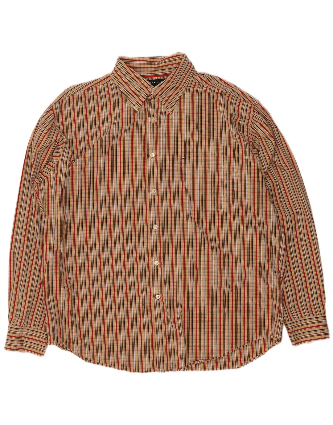 Camicia da uomo Tommy Hilfiger XL in cotone a quadri beige