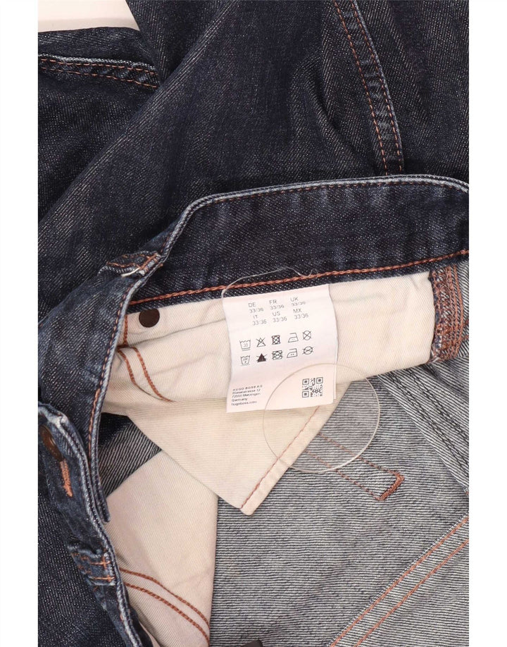 Jeans dritti da donna Hugo Boss W33 L26 cotone blu navy