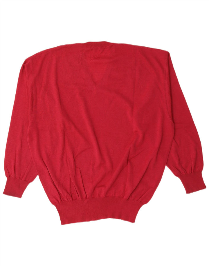 Maglione da uomo con scollo a V Les Copains IT 50 rosso medio