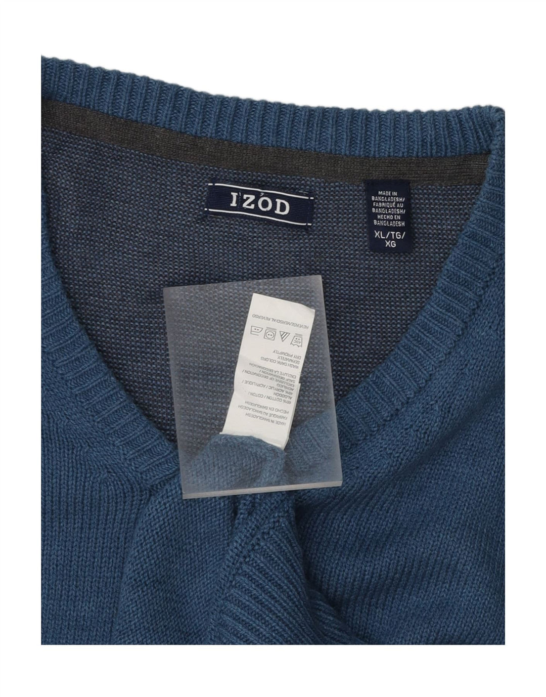 IZOD Mens V-Neck Jumper Sweater XL Blue Cotton Vintage Izod and Second-Hand Izod from Messina Hembry 
