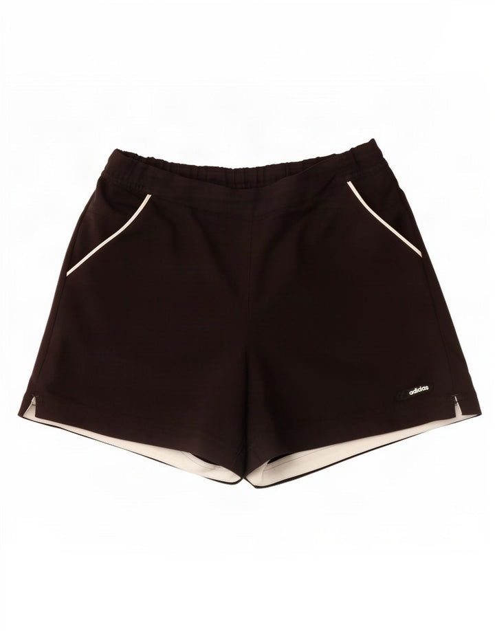 Pantaloncini sportivi Adidas da donna UK 12 medio nero poliestere