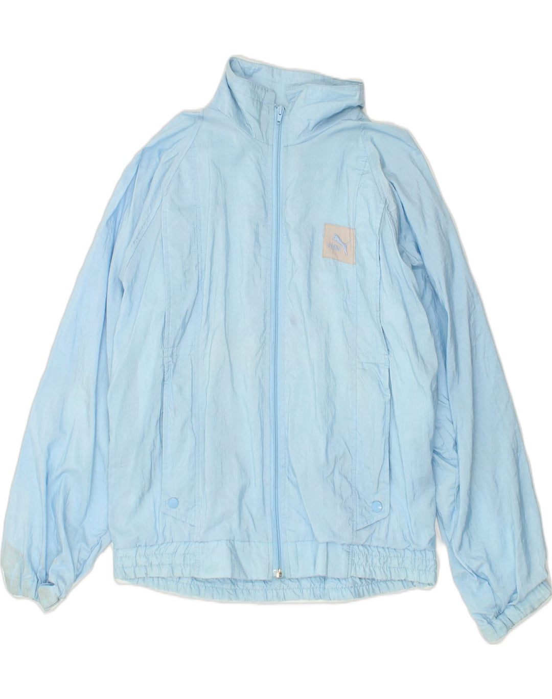 PUMA Womens Tracksuit Top Jacket UK 16 Large Blue Polyamide | Vintage Puma | Thrift | Second-Hand Puma | Used Clothing | Messina Hembry 