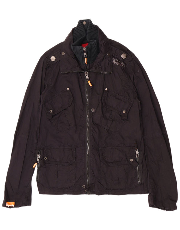 Giacca militare da uomo Superdry UK 38 cotone blu navy medio