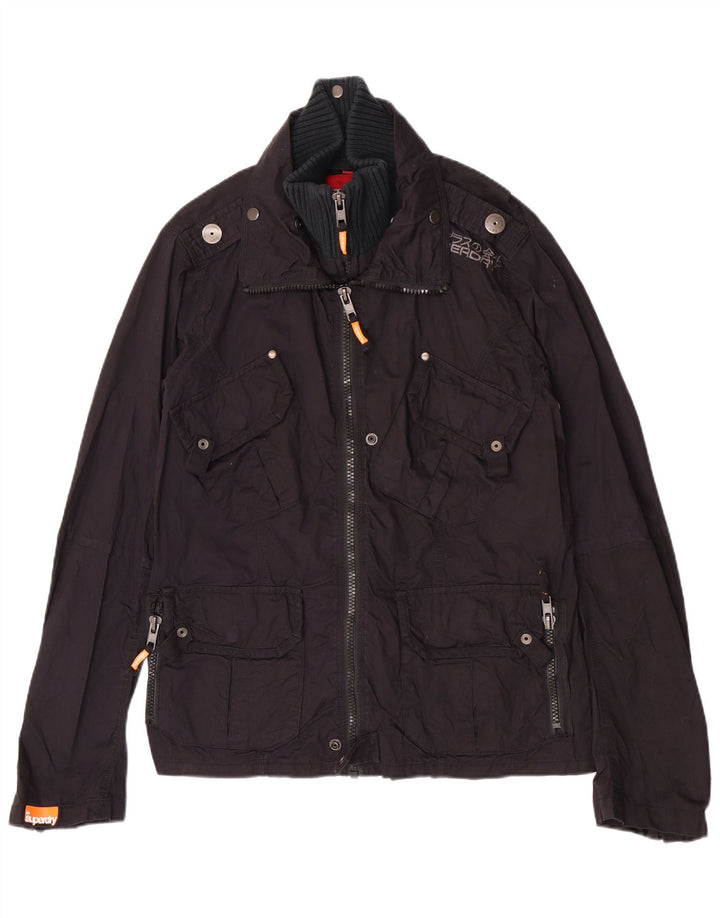 Giacca militare da uomo Superdry UK 38 cotone blu navy medio