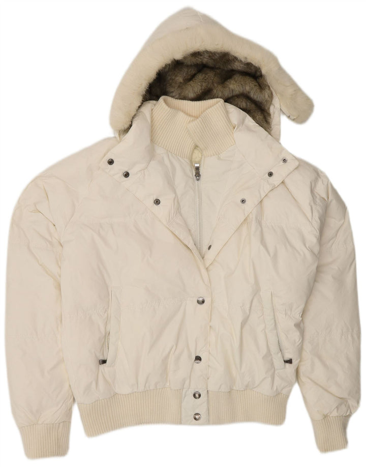Giacca imbottita con cappuccio da donna KOCCA UK 16 XL bianca in poliammide