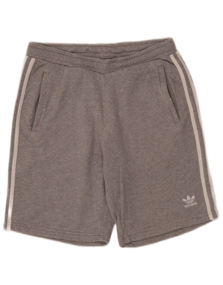 Pantaloncini sportivi da uomo Adidas in cotone grigio medio