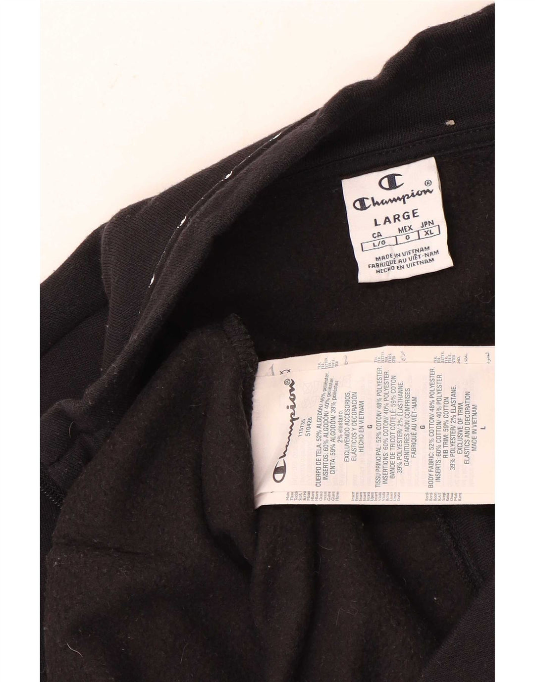 Giacca da tuta grafica da donna Champion UK 14 grande cotone nero
