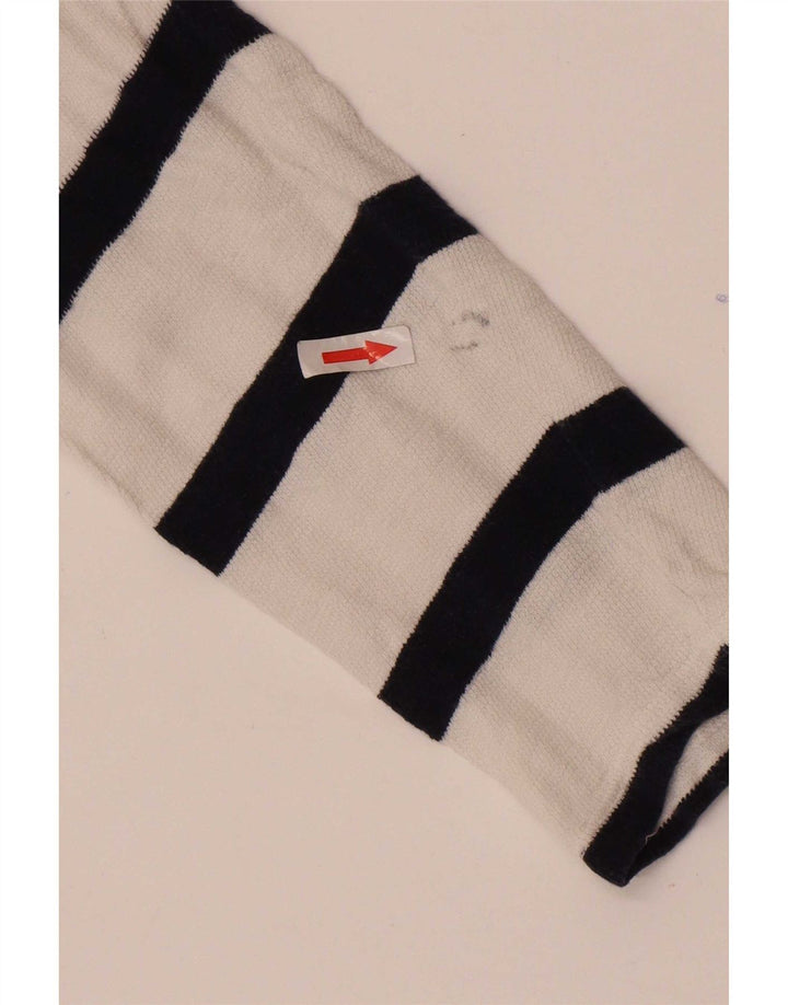 Marks & Spencer Top da donna a maniche lunghe UK 12 Cotone a righe bianche medie