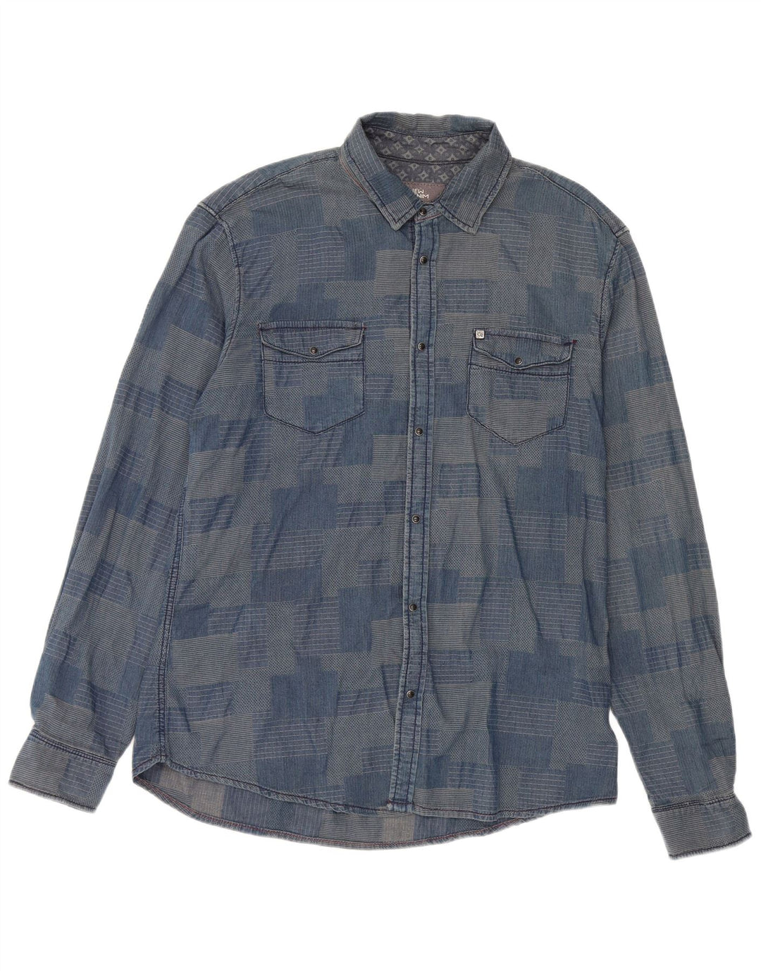 Camicia da uomo Gaudi 2XL Cotone patchwork blu