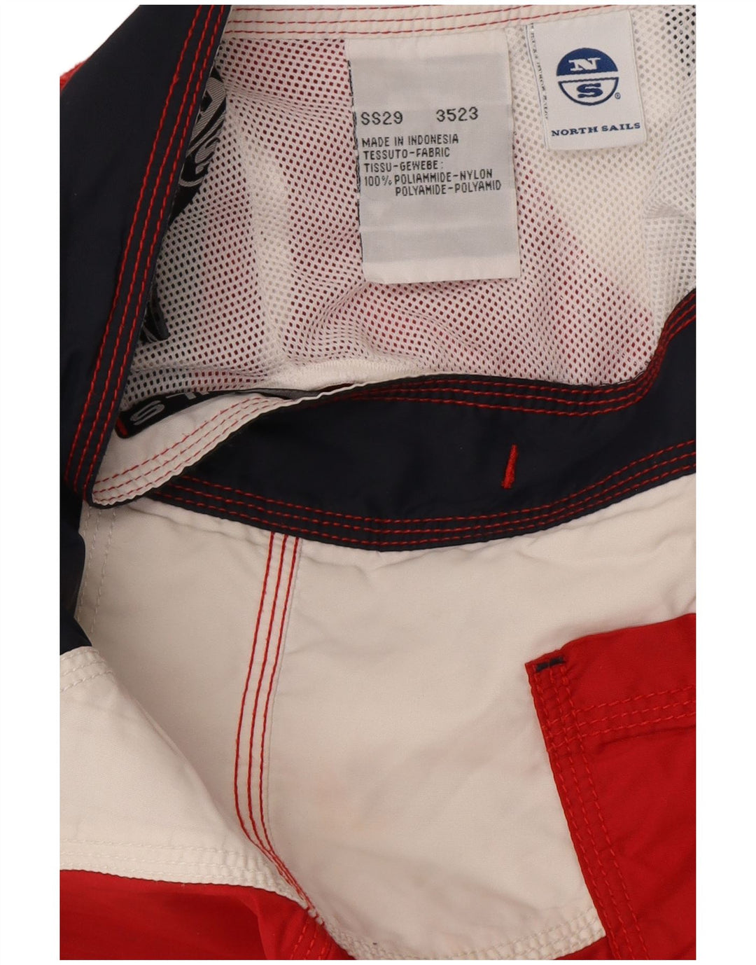 Pantaloncini da bagno grafici da uomo North Sails Small Red Colourblock in poliammide