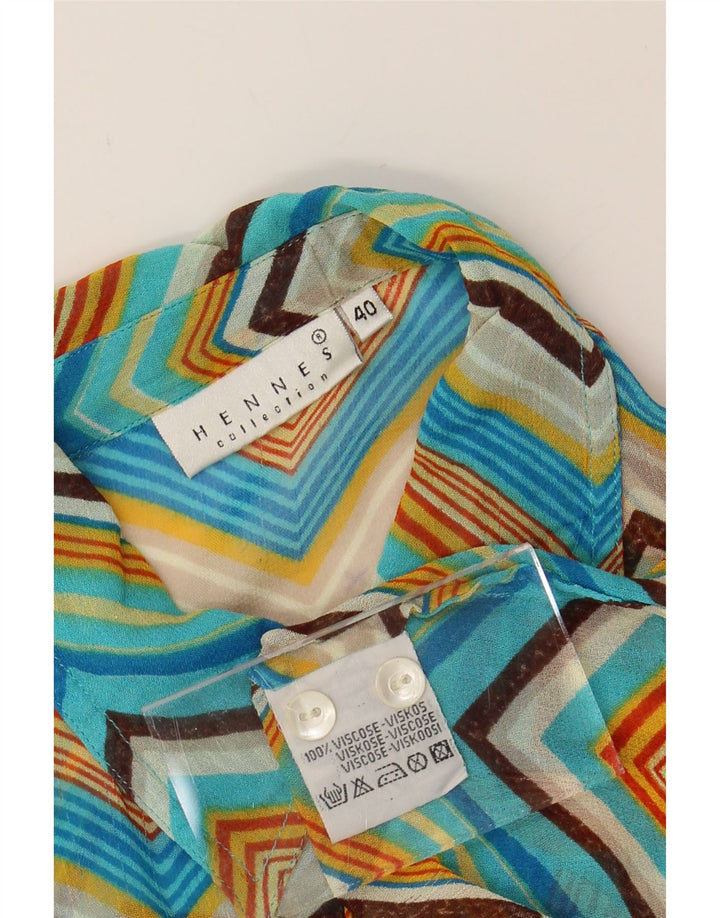 HENNES Womens Shirt Blouse IT 40 Small Multicoloured Chevron Viscose Vintage Hennes and Second-Hand Hennes from Messina Hembry 